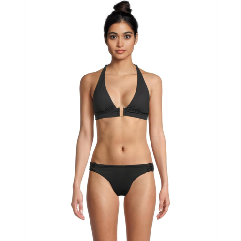 Womens BECCA Modern Edge Rib Mira Buckle Halter Top