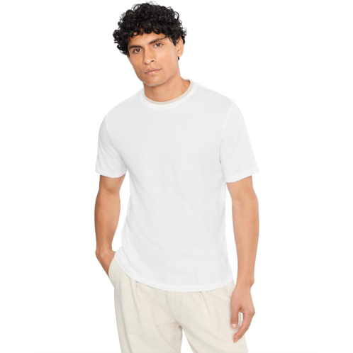 Mens Vince Loose Knit Double Collar Short Sleeve Crew