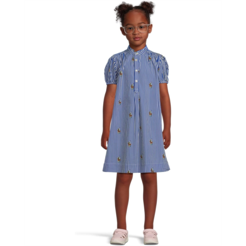 Girls Polo Ralph Lauren Kids Polo Bear Striped Cotton Poplin Dress (toddler/Little Kid)
