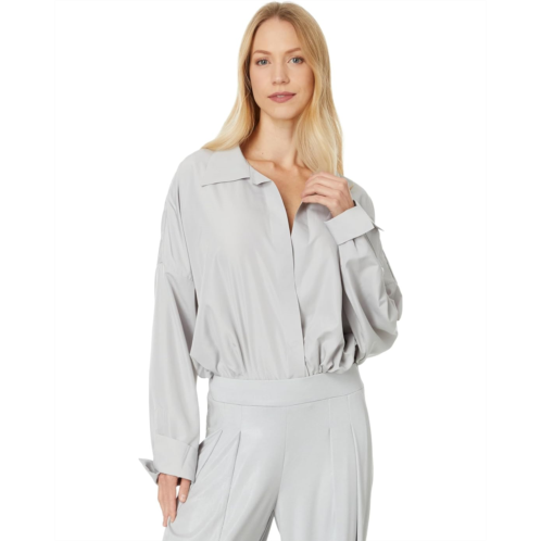 Womens Norma Kamali Super Oversized Boyfriend NK Shirt Bodysuit