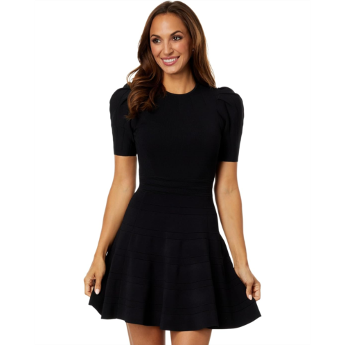 Womens Ted Baker Velvey Puff Sleeve Dress with Engineered Skirt