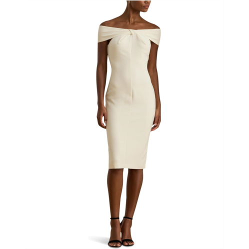 POLO Ralph Lauren Womens Lauren Ralph Lauren Twist-Front Crepe Cocktail Dress