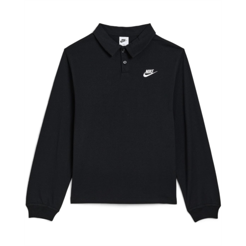 Kids Nike Kids Sportswear Club Knit Long Sleeve Polo (Little Kid/Big Kid)