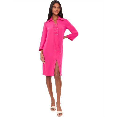 Trina Turk Collared Lace-Up Dress