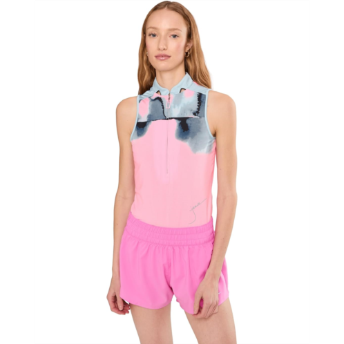 Womens Jamie Sadock Flare Print Sleeveless Polo