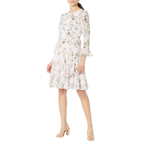 Calvin Klein Long Sleeve Chiffon Dress