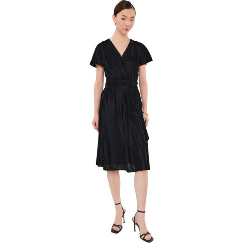 POLO Ralph Lauren Womens Lauren Ralph Lauren Belted Velvet Surplice Dress