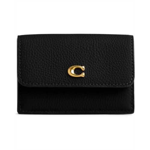 COACH Polished Pebble Leather Essential Mini Trifold Wallet