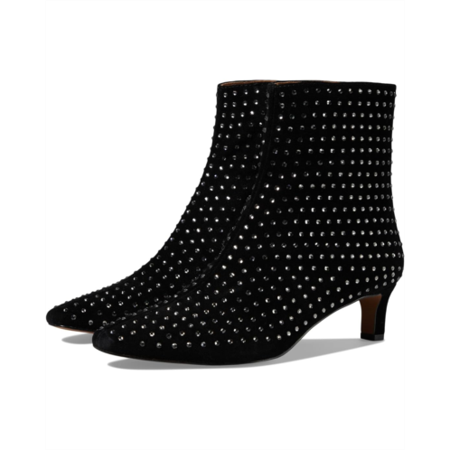 Madewell The Dimes Kitten-Heel Boot in Crystal-Embellished Suede