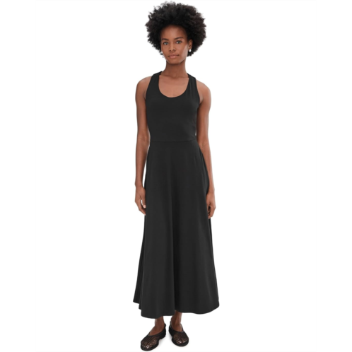 Womens PACT Fit-and-Flare Open Back Maxi Dress