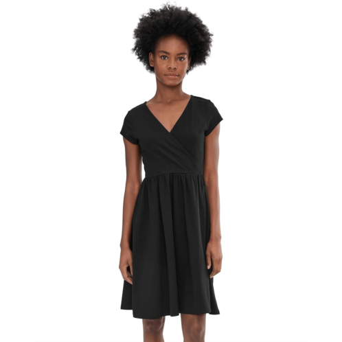 PACT Fit-and-Flare Crossover Dress