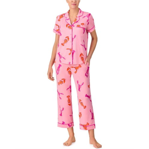 Kate Spade New York Short Sleeve Cropped PJ Set