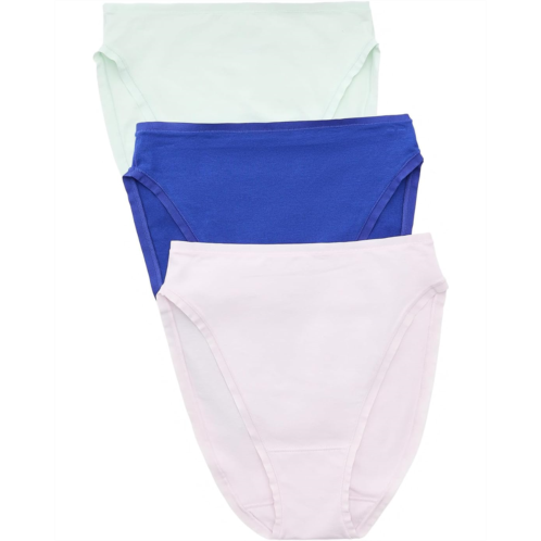 Womens Natori Bliss Bare Cotton High Cut Brief 3-Pack