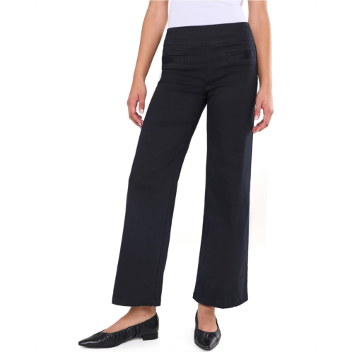 Womens Elliott Lauren Modern Twill Elastic Waist Pull-On Wide Leg Pants with Front Besom Pockets