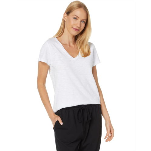 Womens Lilla P V-Neck Short Sleeve Back Seam Tee