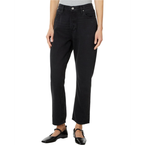 Paige Billy Crop Covered Button Fly in Dark Dawn Distressed