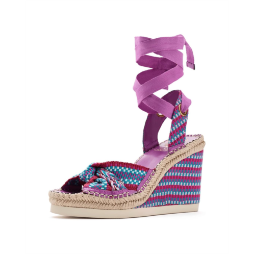 Womens Vince Camuto Bealie Woven Lace Up Wedge Sandals