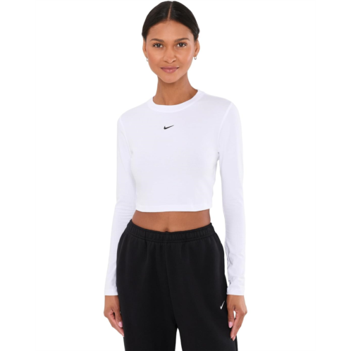 Womens Nike Sportswear Chill Knit Slim Long-Sleeve Cropped Top