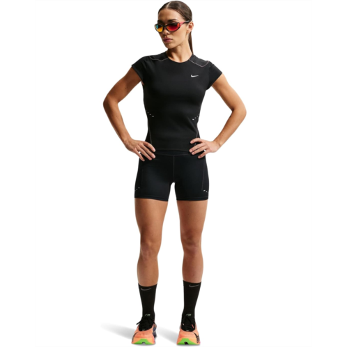 Womens Nike 4 Swift High-Waisted Tight Running Shorts with Pockets