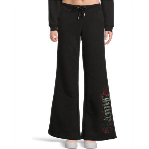 Juicy Couture Wide Leg Track Pants With Back Bling
