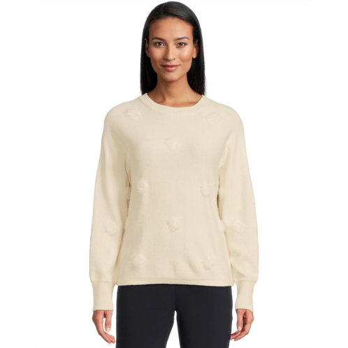 Elliott Lauren On the Dot - Long Sleeve Crew Neck Sweater with Fuzzy Dots