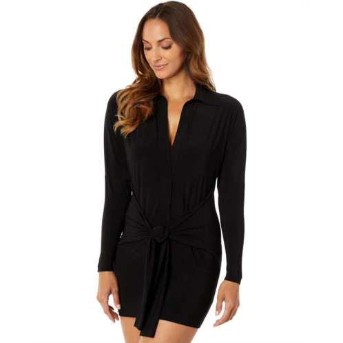 Norma Kamali TY Front NK Shirt Mini Dress