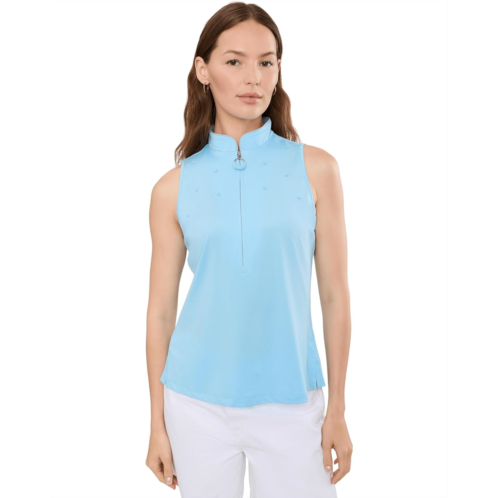 Jamie Sadock Sleeveless Zip Mock Top with Stud Detail