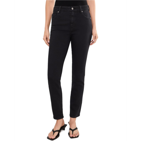 Womens AG Jeans Mari Mid-Rise Slim Straight Pants in Super Black