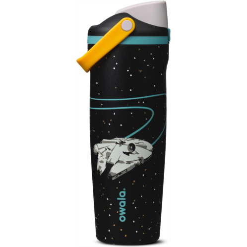 Owala Star Wars FreeSip Sway Insulated Stainless Steel Water Bottle with Two-Way Spout Built-In Straw and Bucket Handle School and Sports 30oz BPA Free Leak Proof Millennium