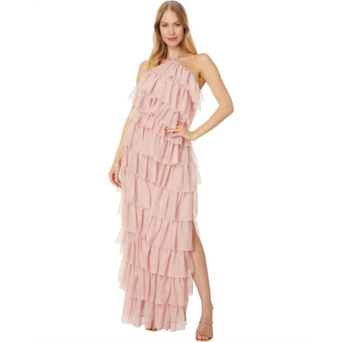 Betsy & Adam Long Mesh Multi Tier Tie Neck