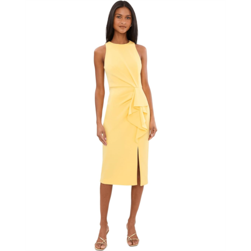 Adrianna Papell Halter Ruffle Midi Dress
