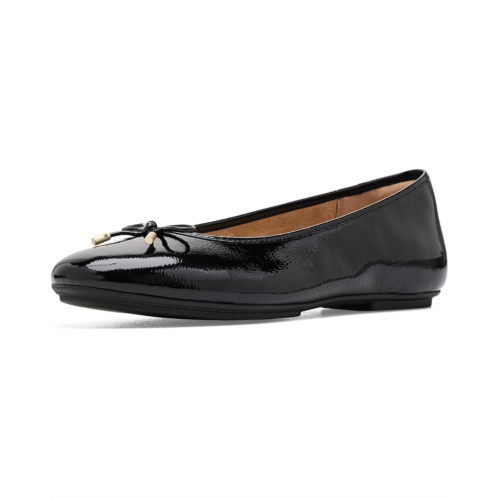 Womens FitFlop Delicato Bow Textured Patent-Leather Ballet Flats