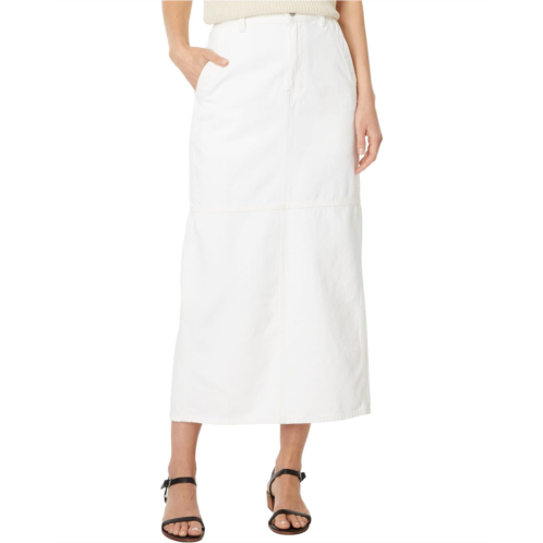 Madewell Denim Carpenter Maxi Skirt in Tile White