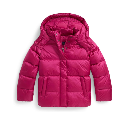 Girls Polo Ralph Lauren Kids Metallic Down Hooded Jacket (Big Kid)