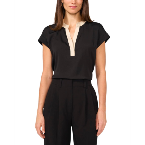 Vince Camuto V Neck Front Placket Blouse