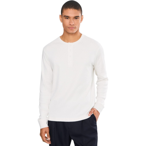Mens Vince Cotton Rib Long Sleeve Henley
