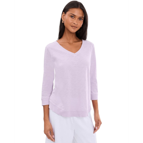 Womens Elliott Lauren Garment Dye Tees - V-neck 3/4 Sleeve Tee