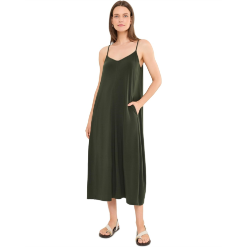 Womens Eileen Fisher Fine Stretch Jersey Knit Full Length Cami Dress