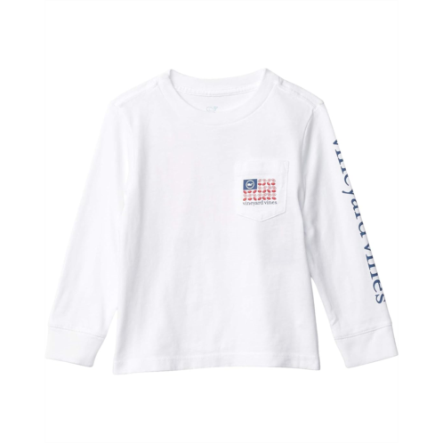 Boys Vineyard Vines Kids Long Sleeve Football Flag Pocket Tee (Toddler/Little Kid/Big Kid)