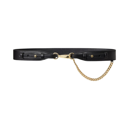 POLO RALPH LAUREN Lauren Ralph Lauren Chain-Trim Leather Dog-Clip Belt