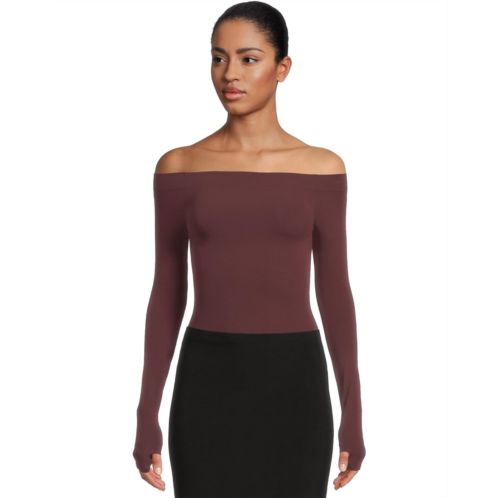 Womens Commando Ballet Off-Shoulder Bodysuit With Thumb Hole