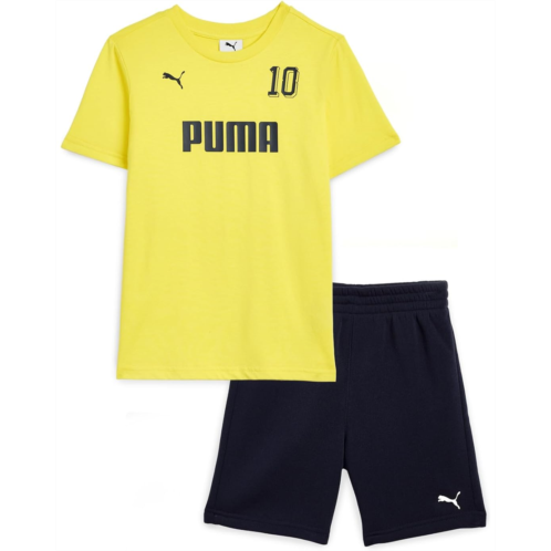 Boys PUMA Kids Graphic T-Shirt & Fleece Short Set (Toddler/Little Kid/Big Kid)