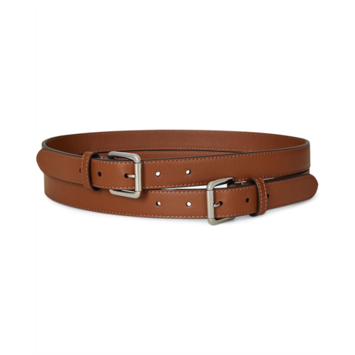 POLO Ralph Lauren Lauren Ralph Lauren Leather Double-Buckle Stacked Wide Belt