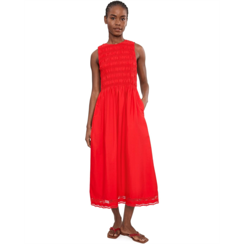 Womens Madewell The Embroidered Melody Smocked Midi Dress