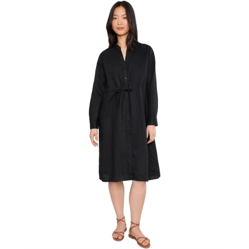 Womens Eileen Fisher Petite Organic Linen Mandarin Collar Dress