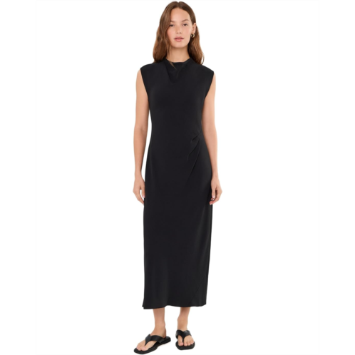Womens Vince Draped Funnel Neck Dress