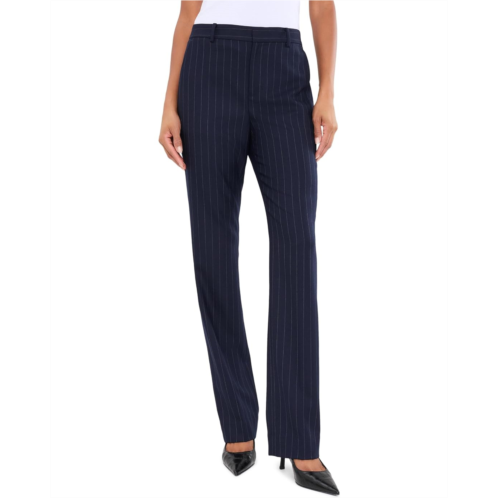 POLO Ralph Lauren Womens Lauren Ralph Lauren Pinstripe Wool-Blend Twill Straight Pants