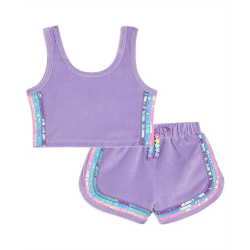 Lola and The Boys Rainbow Velour Sequin Tank Set (Little Kid/Big Kid)