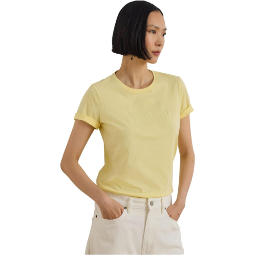 POLO RALPH LAUREN Embroidered-crest Cotton Jersey Tee