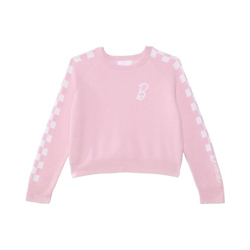 Girls Barefoot Dreams Kids CozyChic Ultra Lite Youth Checkered Barbie Pullover (Little Kid/Big Kid)